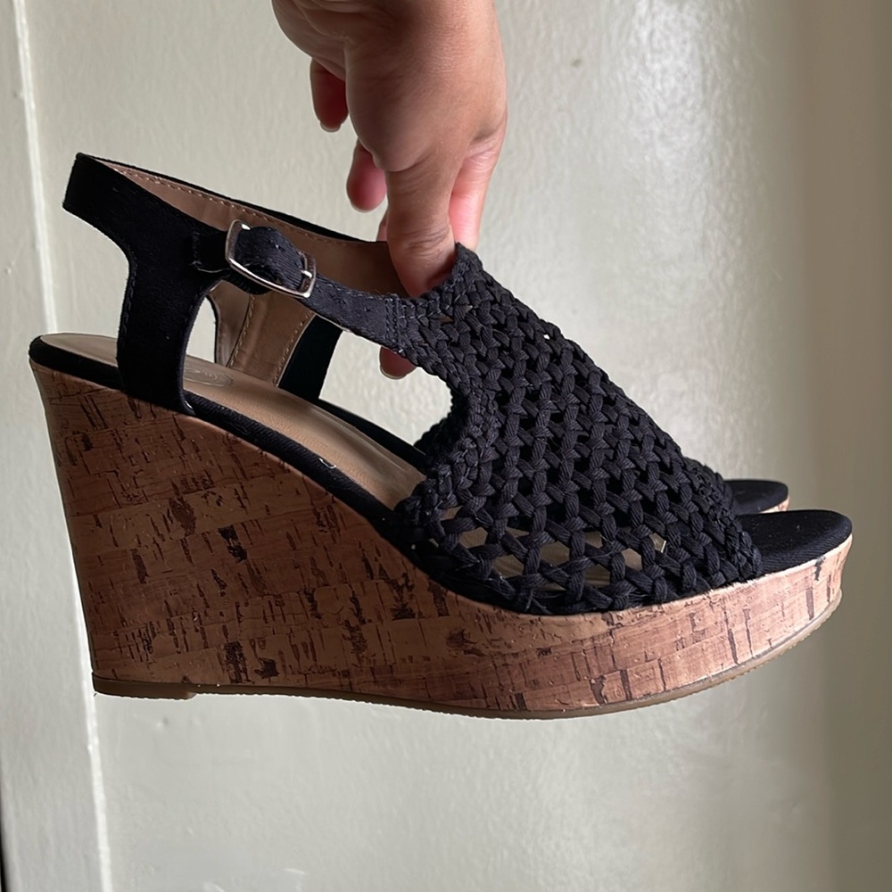 Wedge shoes, size 8.5, color black. Authentic American Heritage. EST 2007.